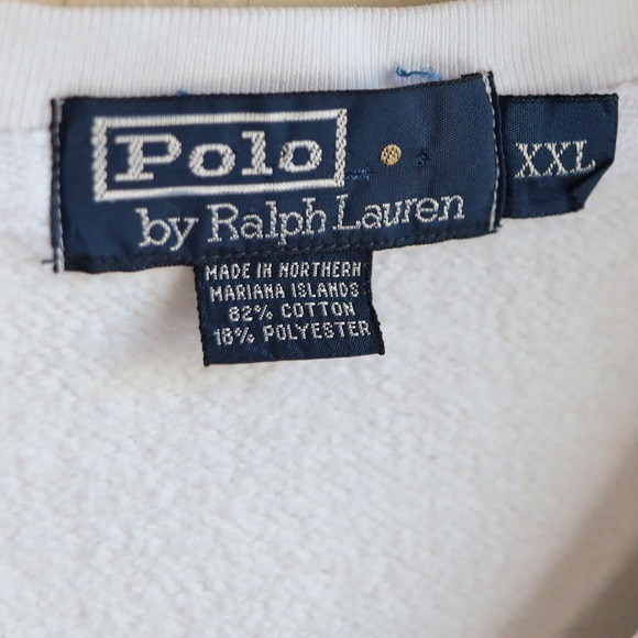 Vintage Polo Ralph Lauren Sweatshirt Vest XXL White V-Neck Golf Crest Preppy - Picture 3 of 15